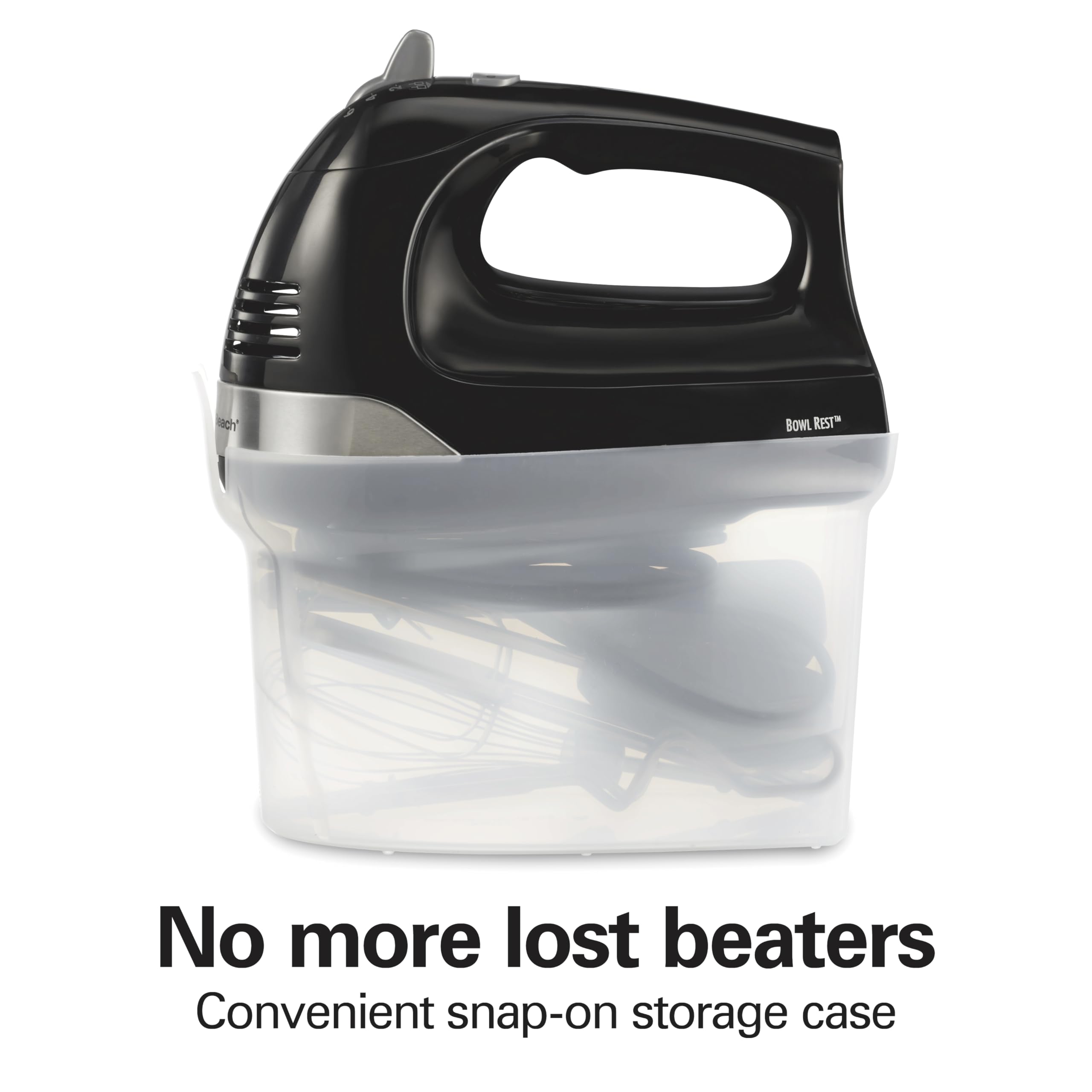 Hamilton Beach 6-Speed Electric Hand Mixer for Baking, 275W, Easy Clean Beaters, Dough Hooks, Whisk, Snap-On Storage Case, Black (62639C) 🍁 All In One Marketplace Canada