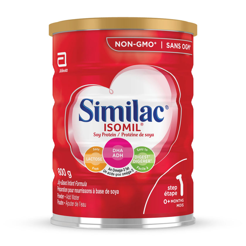 Similac Isomil with DHA Non-GMO Baby Formula, Powder, Lactose-Free, 800 g, 0+ Months 🍁 All In One Marketplace Canada