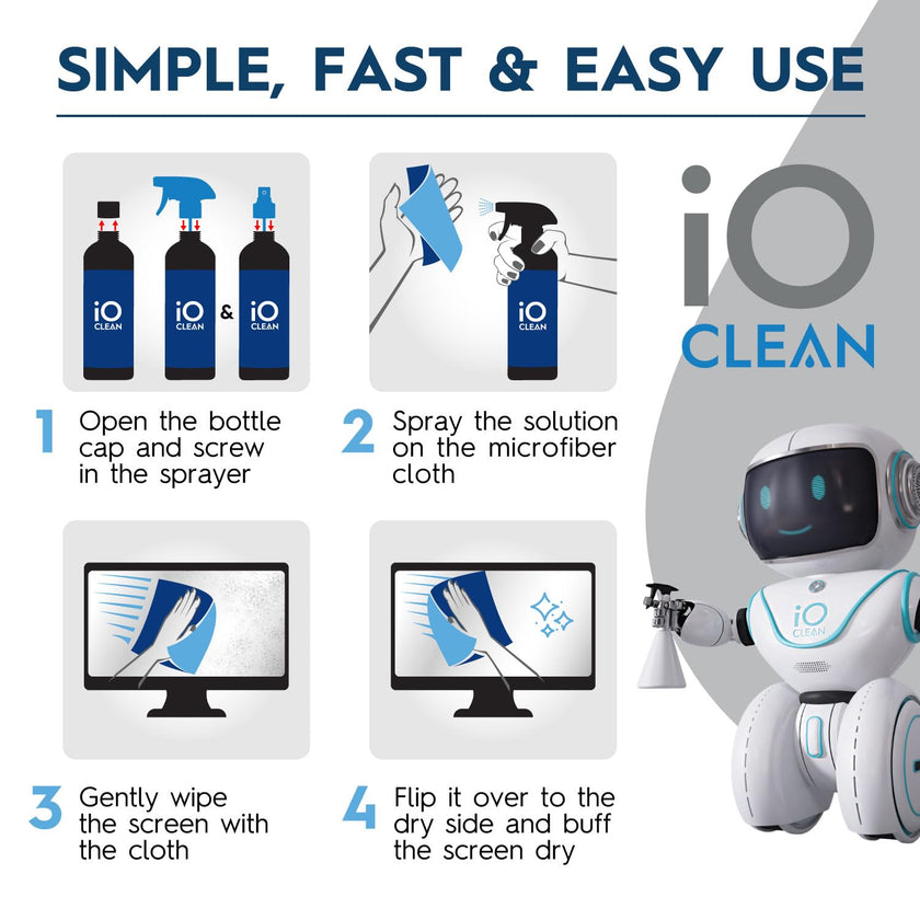 Screen Cleaner Spray (16oz) – Best Large Cleaning Kit for LCD LED OLED TV, Smartphone, iPad, Laptop, Touchscreen, Computer Monitor, Other Electronic Devices – Microfiber Cloth Wipes and 2 Nozzles 🍁 All In One Marketplace Canada