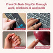 Glamnetic Press On Nails - Ma Damn | French Tip Nails, UV Finish Short Pointed Almond Shape, Reusable Semi-Transparent Nails in 12 Sizes - 24 Nail Kit with Glue 🍁 All In One Marketplace Canada