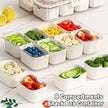 KIGITIONE Divided Snackle Box, 8 Compartments Portable Serving Tray with Lid and Handle, Clear Snack Platter Organizer for Fruits, Snacks, Nuts, Candy, Ideal for Party, Travel & Picnics 🍁 All In One Marketplace Canada