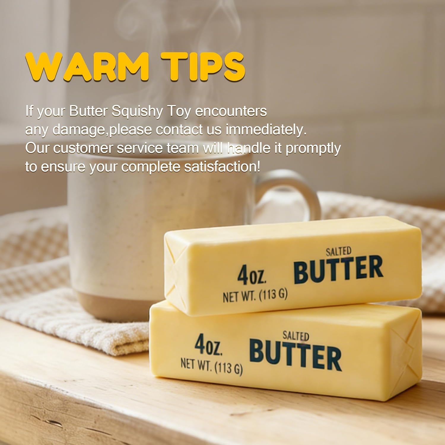 2PCS Butter Squeeze Stress Balls, Butter Stick Stress Relief Slow Rising Fun for Adults Anxiety Relief Party Favors 🍁 All In One Marketplace Canada