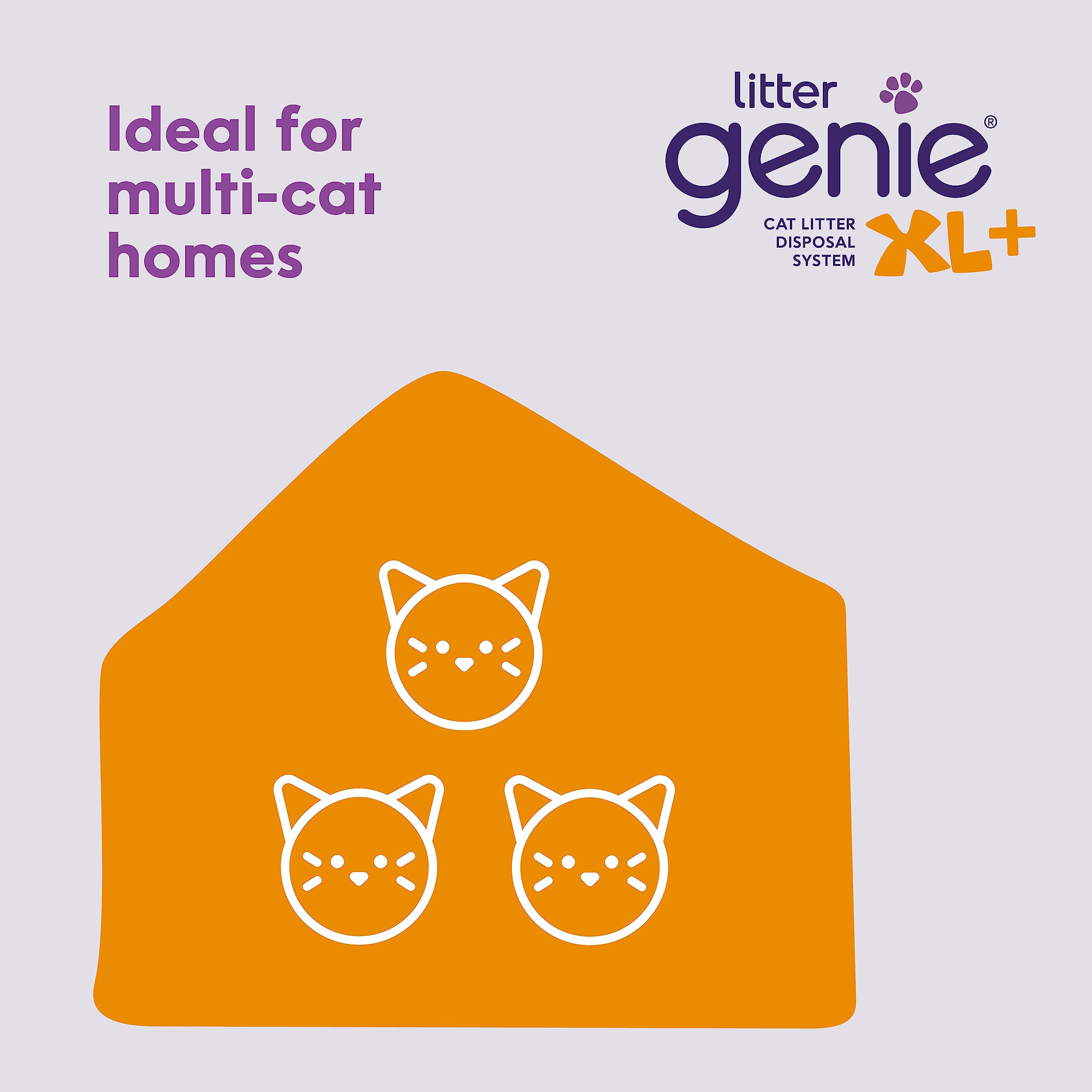 Litter Genie XL+ Pail – Ideal for Multi cat Homes - Includes one Jumbo 24ft cat Litter Bags Refill, Scoop, and Scoop Holder 🍁 All In One Marketplace Canada
