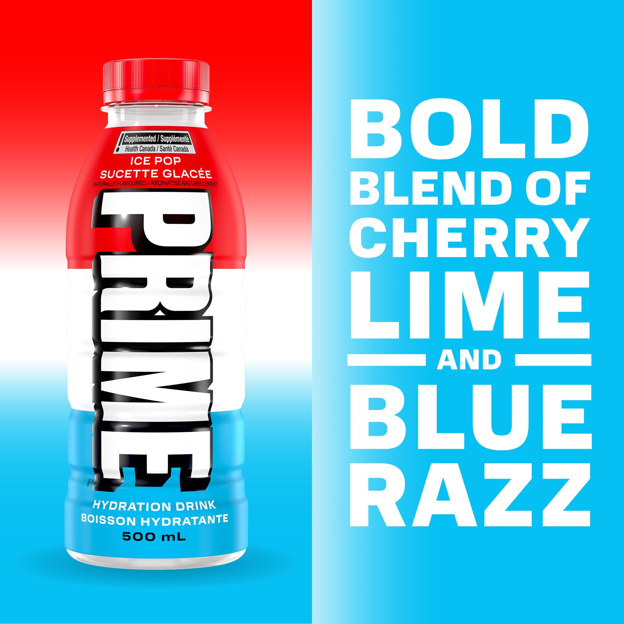 Prime Hydration Drink Ice Pop 12x500ml 🍁 All In One Marketplace Canada