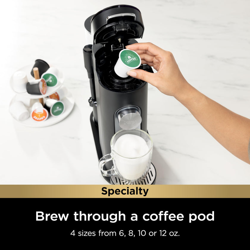 Ninja | Coffee Maker | Single Serve |Brew with Coffee Pods & Grounds| Compatible with K-Cup Coffee Pods | 4 Brew Styles, up to 24oz Cup Sizes & 56oz Removable Reservoir | Black | PB051C 🍁 All In One Marketplace Canada