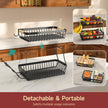 2 Tier Large Fruit Bowl for Kitchen Counter with 2 Banana Holders,2026 Sturdy Metal Fruit Basket with Protective Mats Keeping Fruits Fresh,Kitchen Organizers and Storage for Bread Potato Onion Storage 🍁 All In One Marketplace Canada