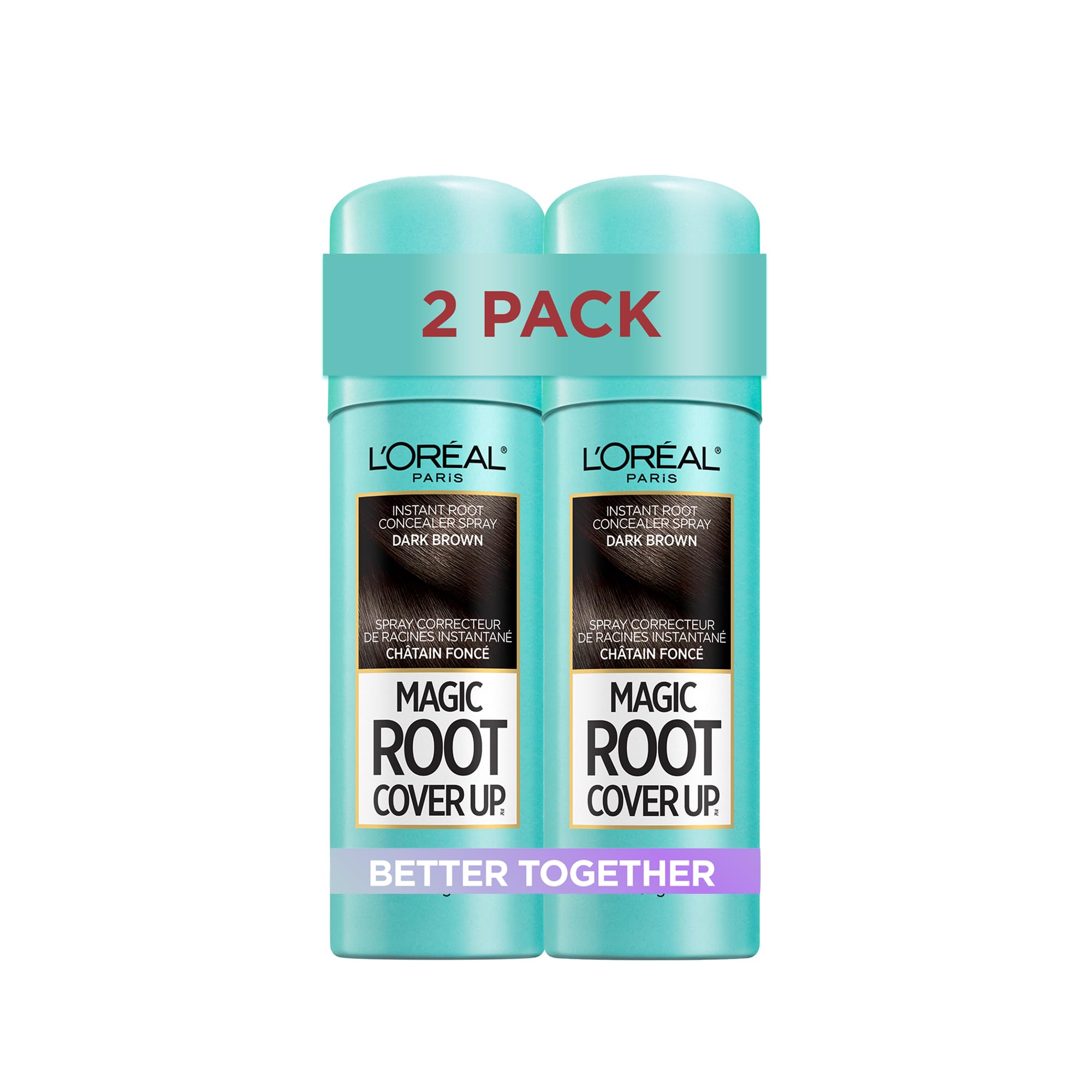 L'Oréal Paris Magic Root Cover Up Root Touch Up, Dark Brown Hair Dye, Root Touch Up Spray for Thinning Hair, Temporary Hair Dye, Grey Coverage, Pack of 2 🍁 All In One Marketplace Canada