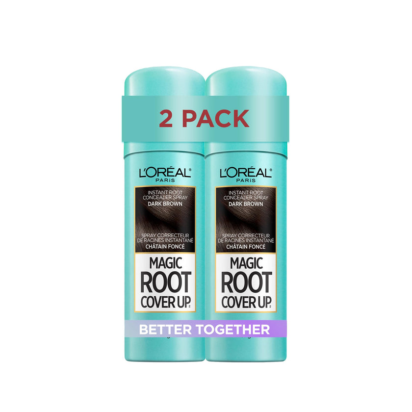 L'Oréal Paris Magic Root Cover Up Root Touch Up, Dark Brown Hair Dye, Root Touch Up Spray for Thinning Hair, Temporary Hair Dye, Grey Coverage, Pack of 2 🍁 All In One Marketplace Canada