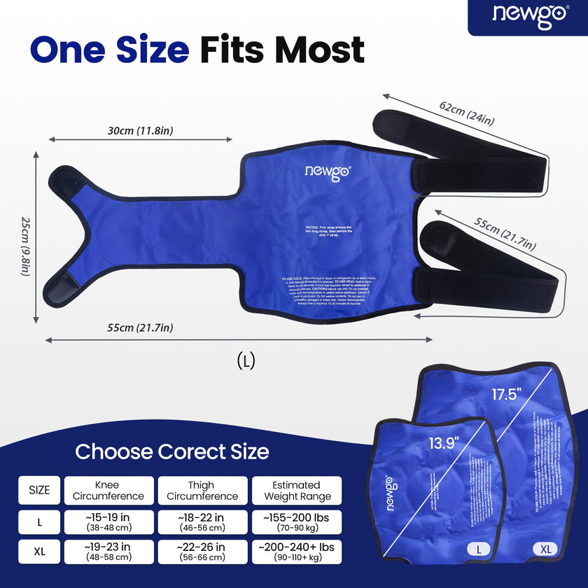 NEWGO Ice Pack for Knee Replacement Surgery, Reusable Gel Cold Pack Knee Ice Pack Wrap Around Entire Knee for Knee Injuries, Knee Ice Wrap for Pain Relief, Swelling, Bruises 🍁 All In One Marketplace Canada