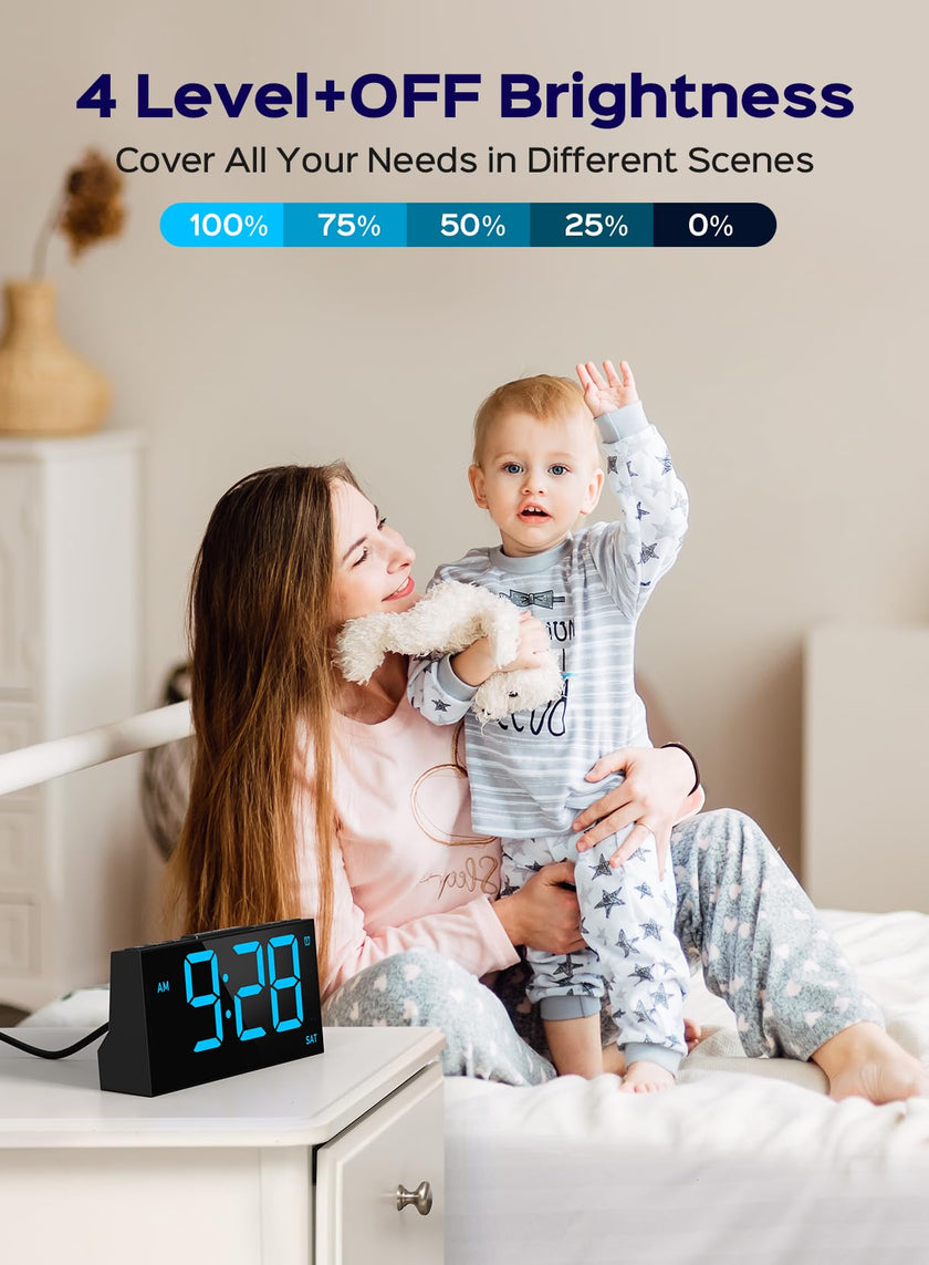 GOLOZA Digital Alarm Clocks for Bedrooms, Digital Clock with 4 Level Brightness +Off, Dual Customizable Alarms, USB Port, Power-Off Memory, Snooze, DST, 12/24H, Desk Clock for Kids Adults Elderly 🍁 All In One Marketplace Canada