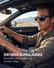 QALLY Polarized Sunglasses Men Lightweight Square Mens Sun Glasses for Driving Sports with UV400 Protection, Black/Dark Green/Tawny 🍁 All In One Marketplace Canada