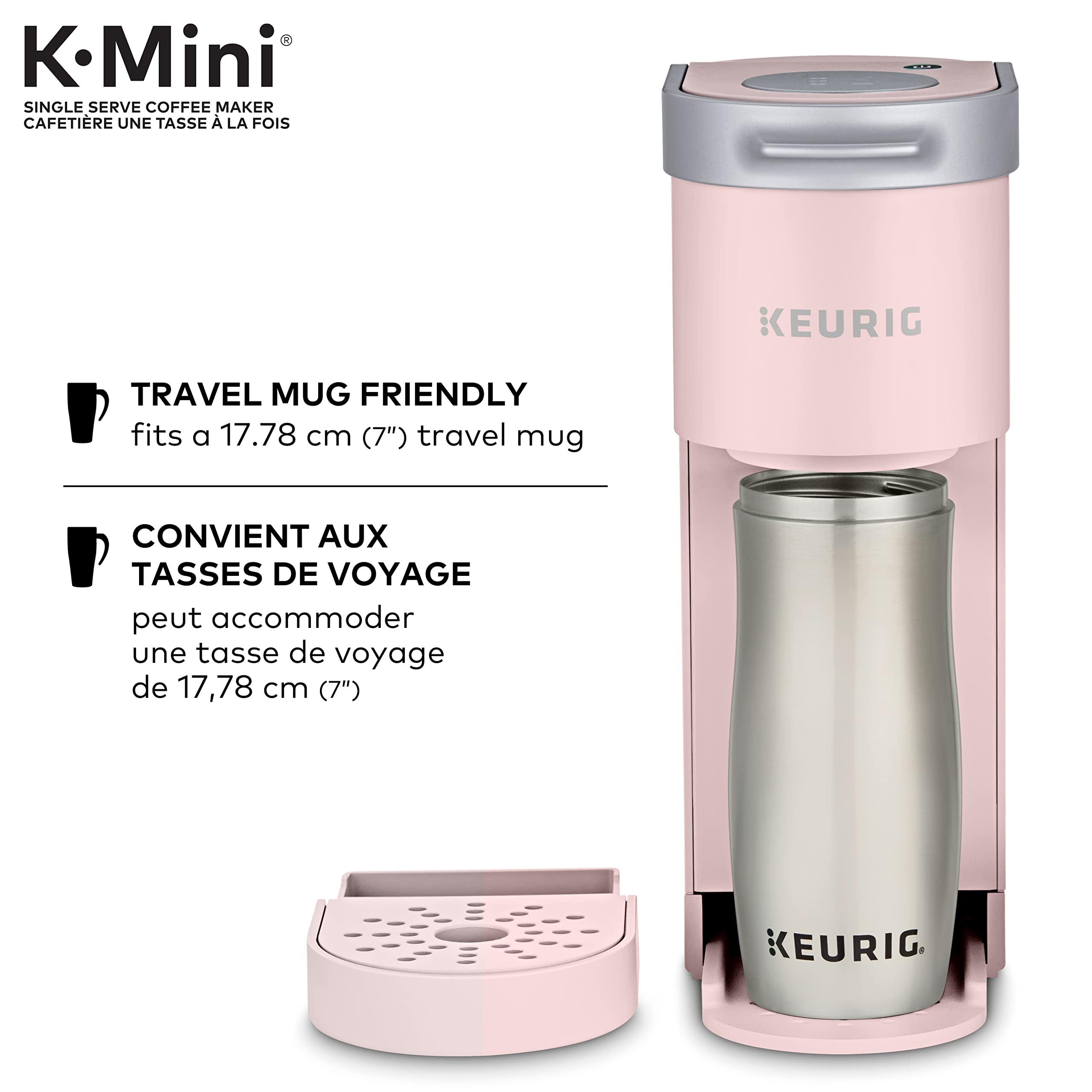 Keurig K-Mini Single Serve K-Cup Pod Coffee Maker, Featuring An Ultra-sleek Design, Dusty Rose 🍁 All In One Marketplace Canada