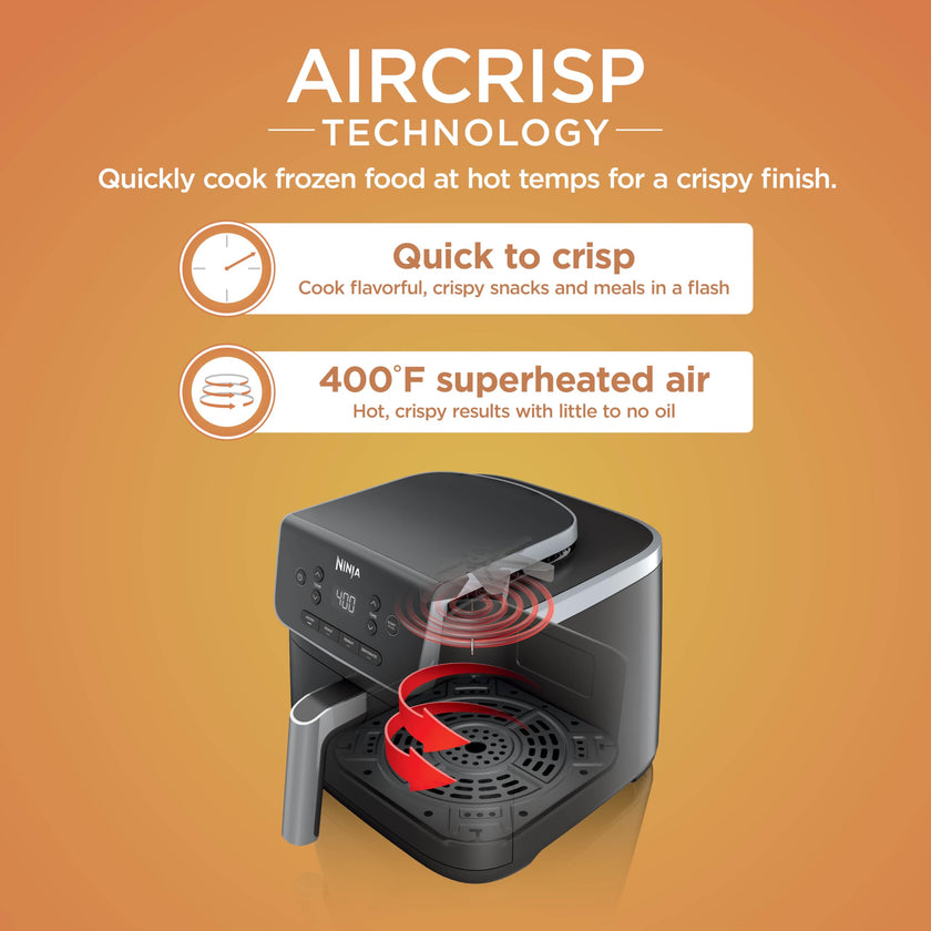 Ninja Air Fryer Pro 4in1, 5 QT (4.7 L) Capacity, Air Fry, Roast, Bake, Reheat, Dehydrate, Roast, Crisp Technology, Nonstick Basket & Crisper Plate, Grey, AF141C (Canadian Version) 🍁 All In One Marketplace Canada