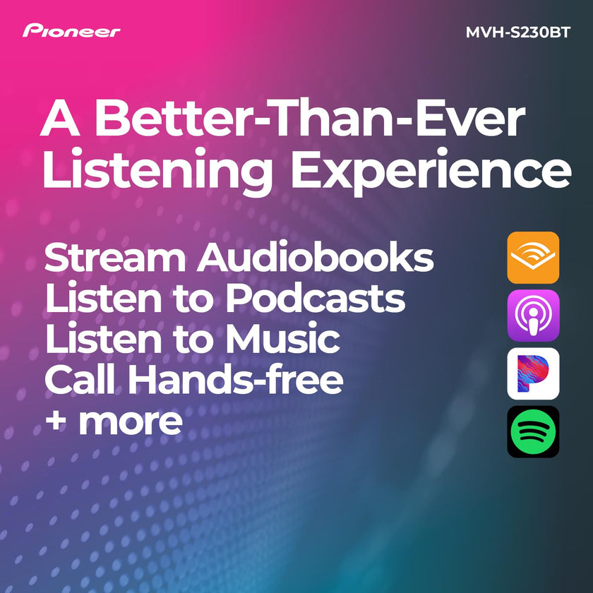 Pioneer MVH-S230BT 1-Din Digital Media Receiver – Bluetooth, USB, 50W x 4 Output, AM/FM Radio, iPhone/Android Compatible, Front/SW (Mono) Selectable RCA Output 🍁 All In One Marketplace Canada