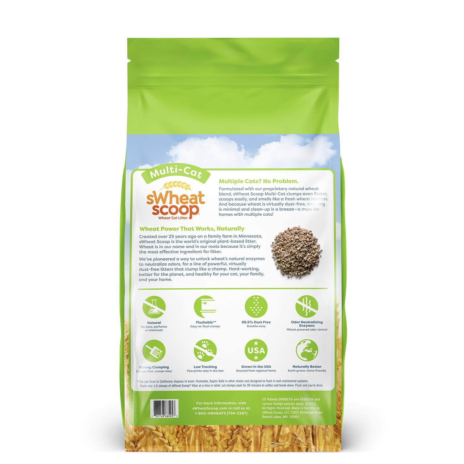 sWheat Scoop Natural Wheat Multi-Cat Litter, Superior Clumping with Odor Neutralizing Enzymes, 25 Pound Bag 🍁 All In One Marketplace Canada