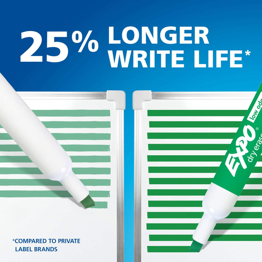 EXPO Dry Erase Markers, Low Odour Ink, Assorted Colours, Chisel Tip, 12 Count 🍁 All In One Marketplace Canada