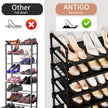 10 Tier Shoe Rack, Large Capacity Tall Shoe Storage Organizer Holds 50-55 Pairs Shoes and Boots, Vertical Shoe Shelf Cabinet with Versatile Hooks for Closet Entryway Garage Bedroom 🍁 All In One Marketplace Canada