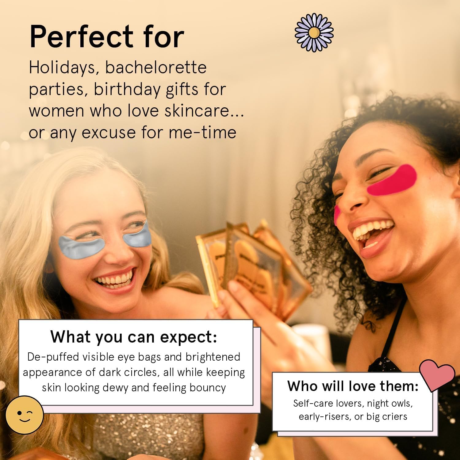 grace & stella Under Eye Mask - Birthday Gifts for Women, Gifts for Mom, Under Eye Patches to Reduce Dark Circles, Puffy Eyes, Eye Bags, Wrinkles, Travel Size Toiletries, Vegan (24 Pairs, Gold) 🍁 All In One Marketplace Canada