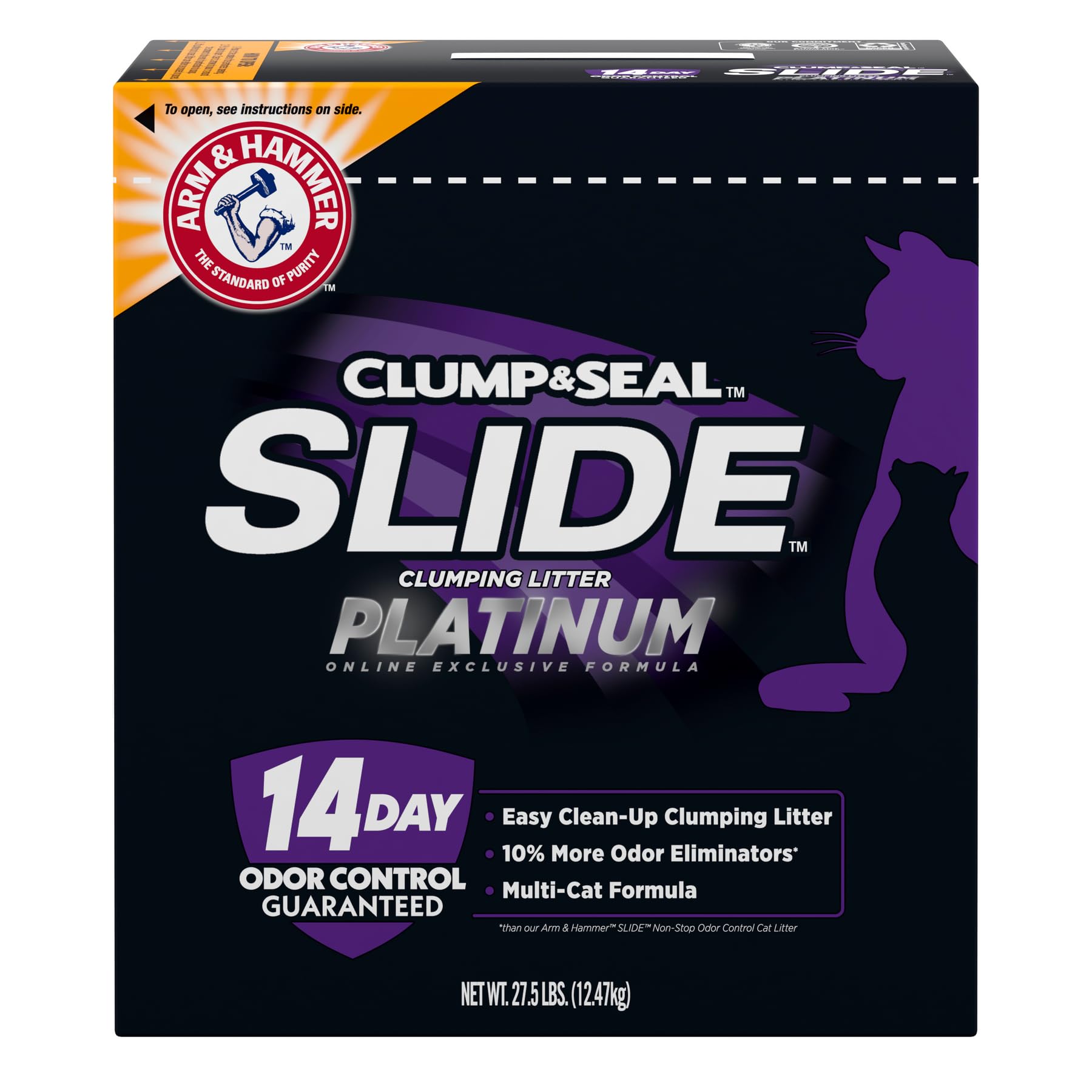 ARM & HAMMER Platinum Cat Litter, Clump & Seal, EXTRA STRENGTH Odour Control with 14 Days of Odour Control, Multi-Cat, Hard Clumping Clay, 99.99% Dust Free, 12.47kg (Pack of 1) 🍁 All In One Marketplace Canada