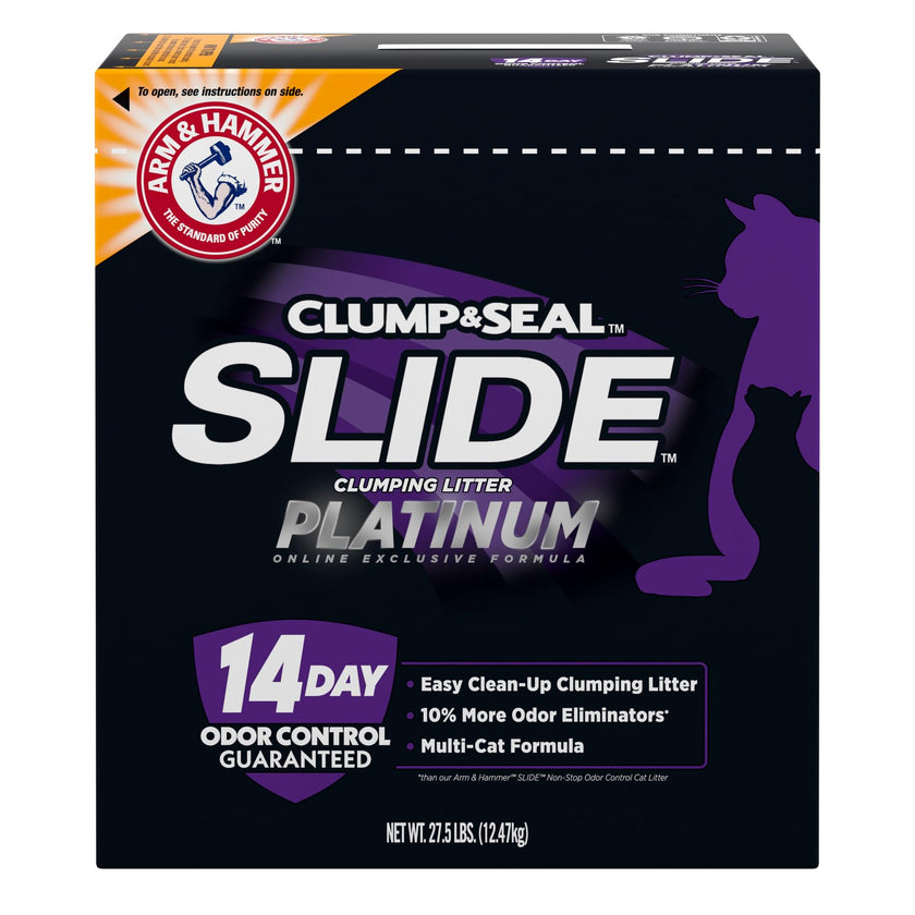ARM & HAMMER Platinum Cat Litter, Clump & Seal, EXTRA STRENGTH Odour Control with 14 Days of Odour Control, Multi-Cat, Hard Clumping Clay, 99.99% Dust Free, 12.47kg (Pack of 1) 🍁 All In One Marketplace Canada