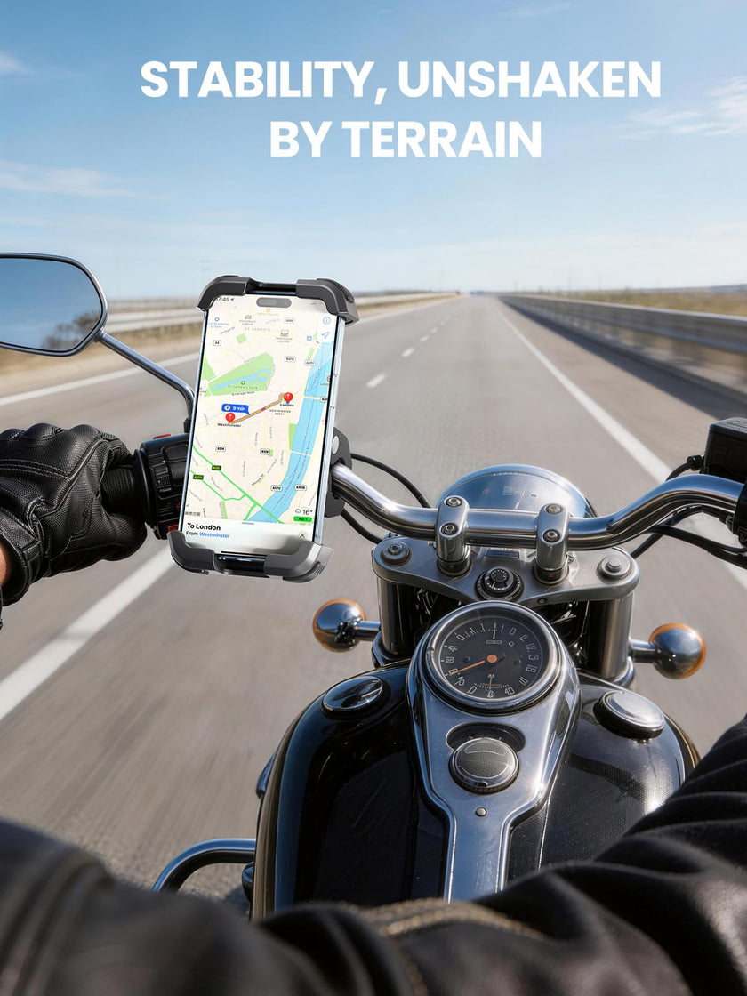 Tounee Bike Phone Mount Holder with Dual Vibration Dampener - Quick Release Handlebar Clip for Bicycle/Cycling, Upgraded Anti-Shock Design Fits iPhone 16/15/14 Pro Max & 4.7-6.7