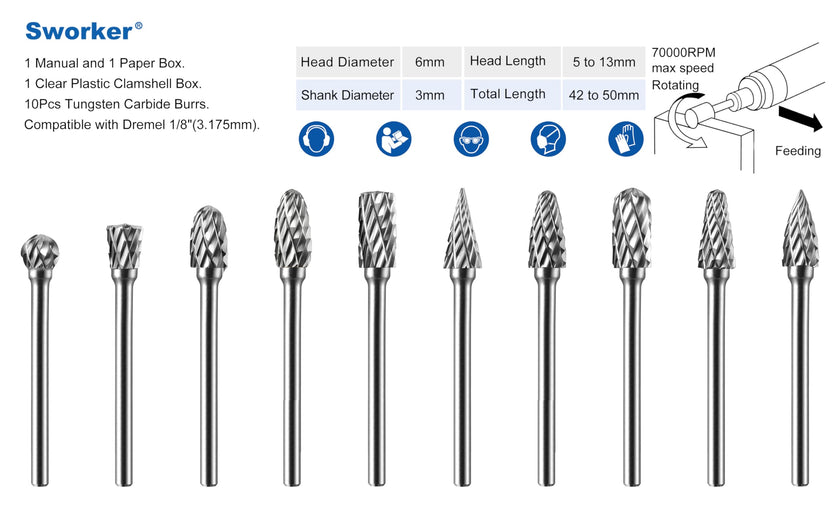 Sworker 10Pcs 1/8