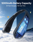 Portable Neck Fan - Hands Free Personal Fan, Rechargeable Bladeless Fan with 5000mAh-Battery, Digital Display, 4 Speeds, Birthday Gifts for Men, Women, Mom, and Dad - Black 🍁 All In One Marketplace Canada