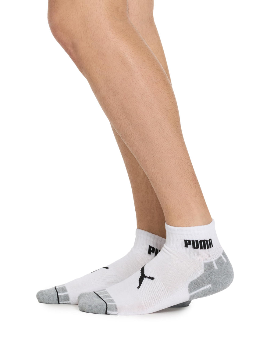 PUMA Men's 8 Pack Athletic Cushioned Quarter Crew Socks, White/Black, 10-13 🍁 All In One Marketplace Canada