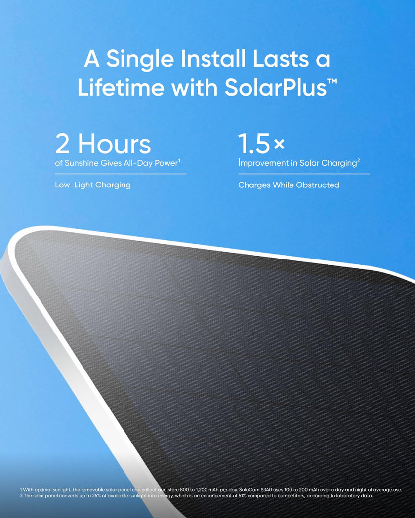 eufy Security SoloCam S340, Solar Security Camera, Wireless Outdoor Camera, 360° Surveillance, No Blind Spots, 2.4 GHz Wi-Fi, No Monthly Fee, HomeBase S380 Compatible 🍁 All In One Marketplace Canada