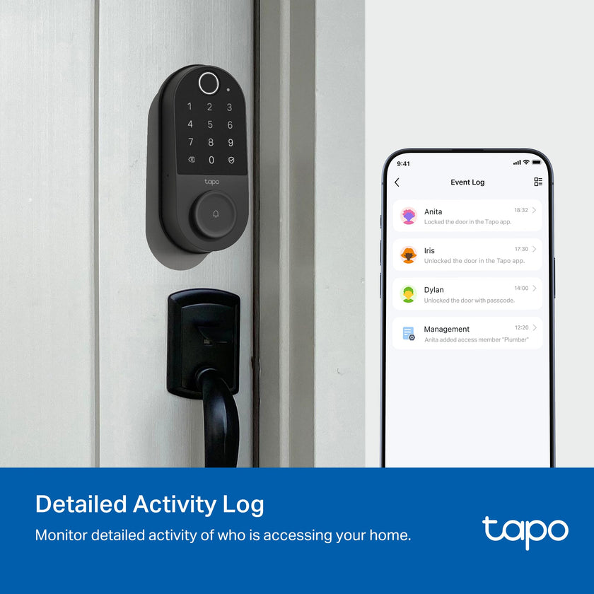 Tapo Smart Door Lock, Deadbolt | Keyless Entry, Fingerprint Recognition, Touchscreen Keypad & in-App Monitoring with Scheduled Access | 1-Year Rechargeable Battery | BHMA Grade 2 | Tapo DL110 🍁 All In One Marketplace Canada
