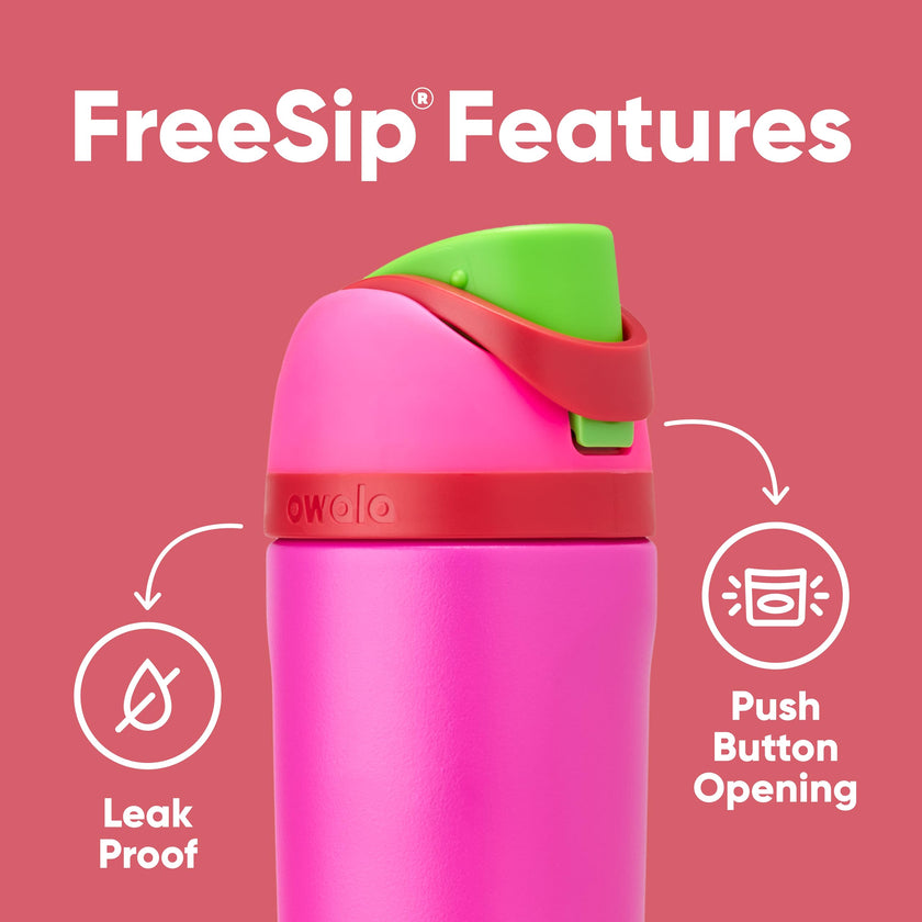 Owala Kids FreeSip Insulated Stainless Steel Water Bottle with Straw, BPA-Free Sports Water Bottle, Great for Travel, 16 oz, All the Berries 🍁 All In One Marketplace Canada