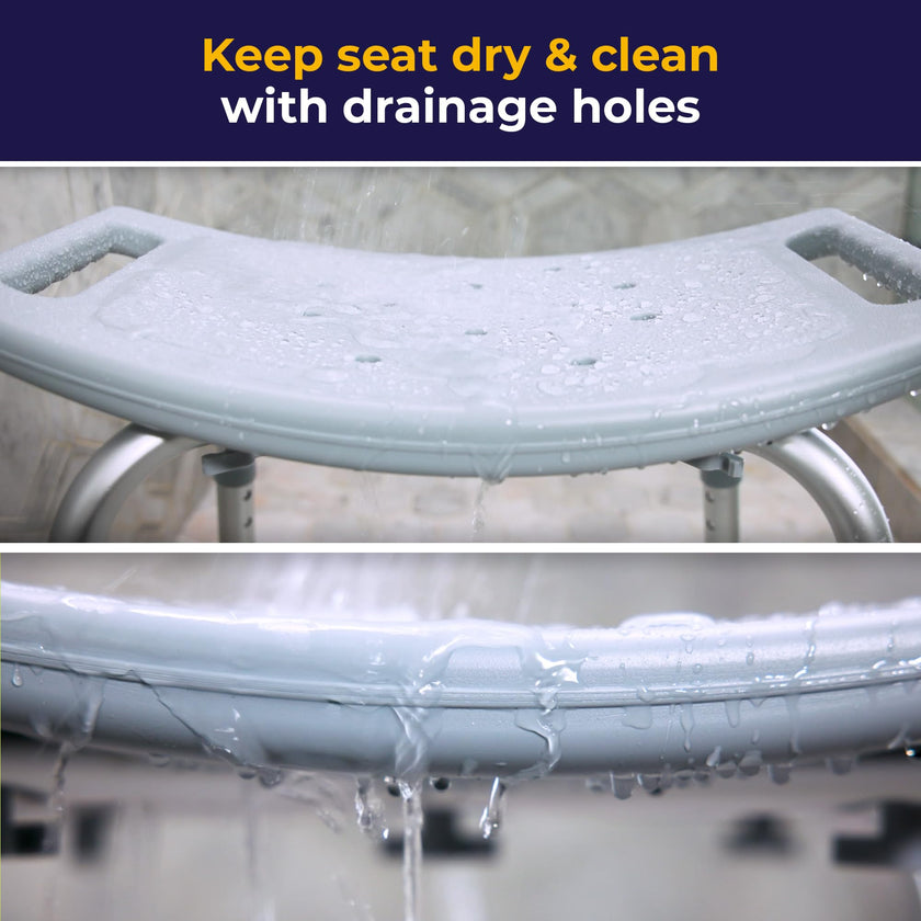 Drive Medical RTL12203KDR Shower Chair, Adjustable Stool with Suction Feet, Seat for Inside Shower or Tub, Bathroom Bench Bath Chair for Elderly and Disabled, 300 LB Weight Cap 🍁 All In One Marketplace Canada