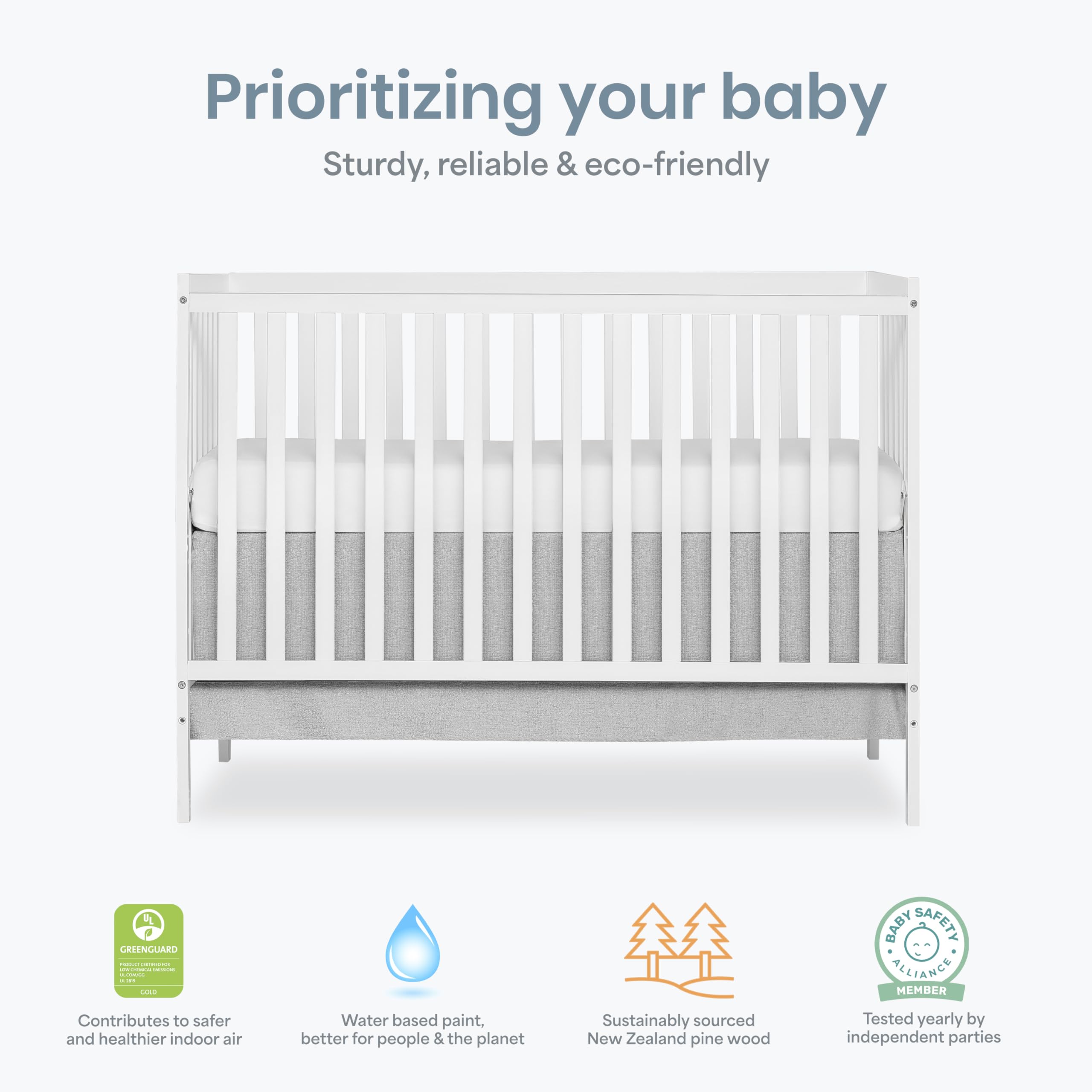 Dream On Me Synergy 5-in-1 Convertible Crib in White, Greenguard Gold Certified, BSA Certified, 3 Mattress Height Settings, Classic Nursery Furniture 🍁 All In One Marketplace Canada
