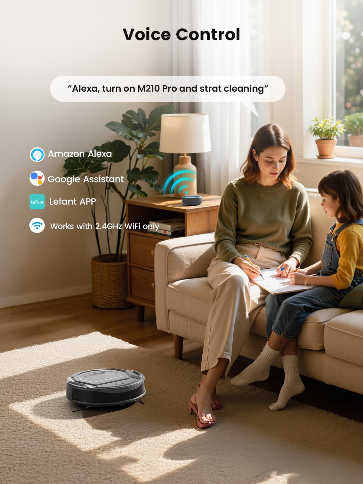 Lefant M210Pro Robot Vacuum Cleaner, 6 Cleaning Modes, 200 Mins Runtime, 4000Pa Suction, SmartSense Technology, Multi-Surface Cleaning, Ideal for Pet Hair and Hard Floor 🍁 All In One Marketplace Canada