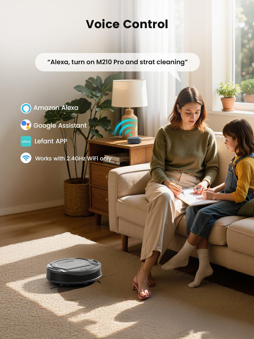 Lefant M210Pro Robot Vacuum Cleaner, 6 Cleaning Modes, 200 Mins Runtime, 4000Pa Suction, SmartSense Technology, Multi-Surface Cleaning, Ideal for Pet Hair and Hard Floor 🍁 All In One Marketplace Canada