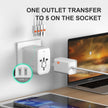 VYLEE Universal International Power Travel Plug Adapter, 5 in 1 European Travel Plug Adapter W/ 3.5A 2xUSB-A and 2xUSB C Wall Charger and Worldwide AC Outlet for Europe USA UK AUS Asia (White) 🍁 All In One Marketplace Canada