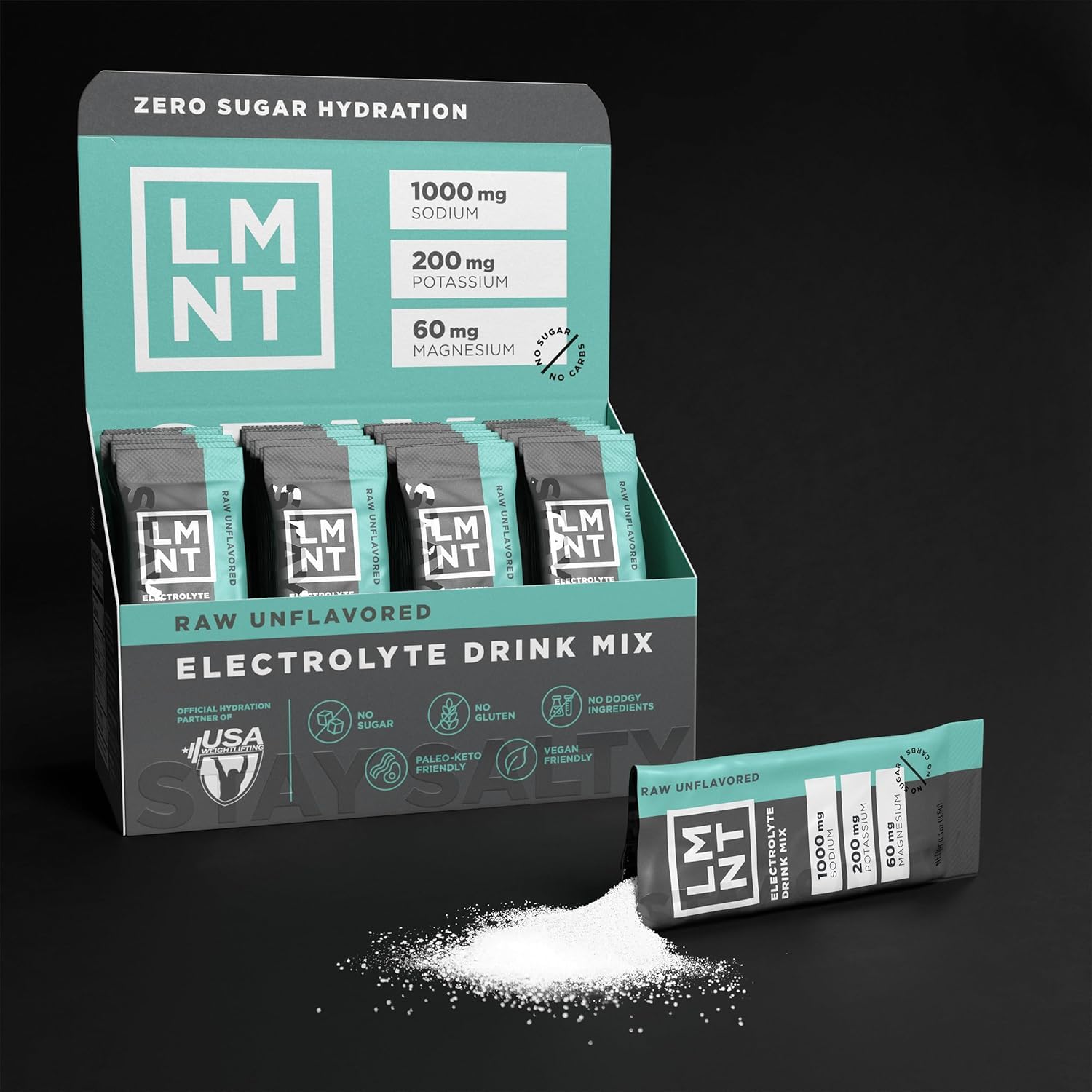 LMNT Keto Electrolyte Powder Packets | Paleo Hydration Powder | No Sugar, No Artificial Ingredients | Raw Unflavored | 30 Stick Packs 🍁 All In One Marketplace Canada