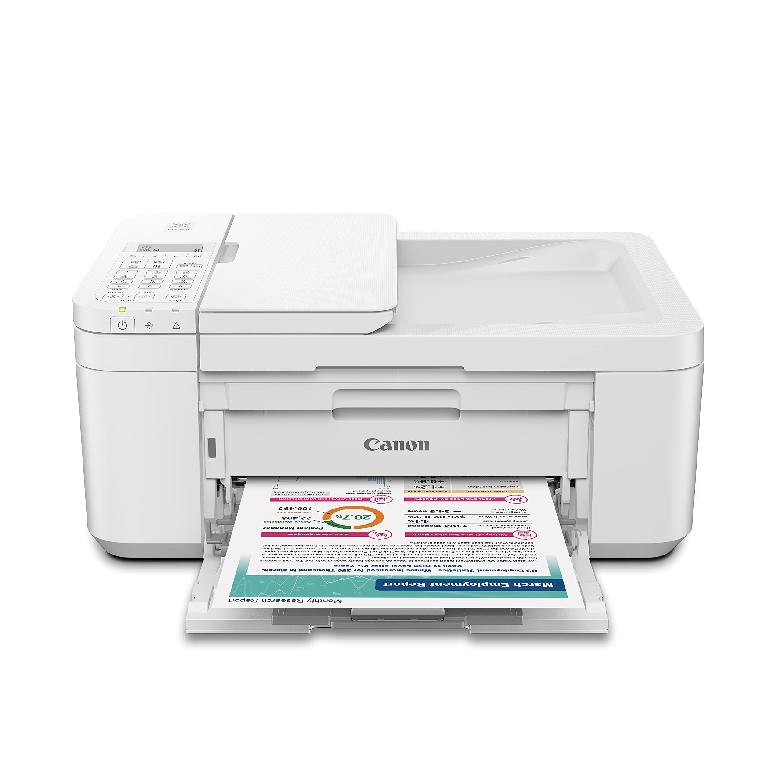 Canon PIXMA TR4720 All-in-One Wireless Printer Home use, with Auto Document Feeder, Mobile Printing and Built-in Fax, White 🍁 All In One Marketplace Canada
