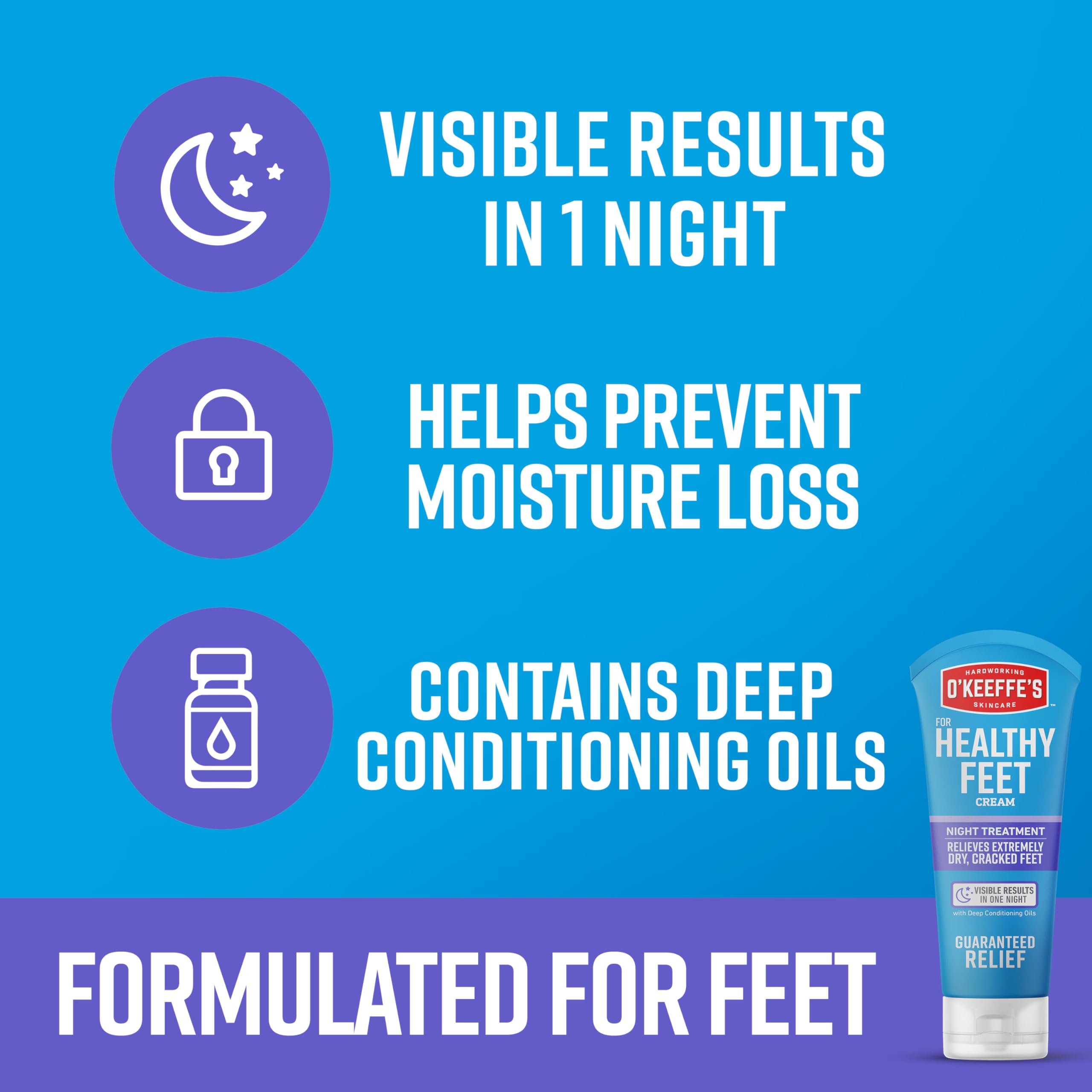 O'Keeffe's Healthy Feet Night Treatment Foot Cream for Dry Feet, 198 g 🍁 All In One Marketplace Canada