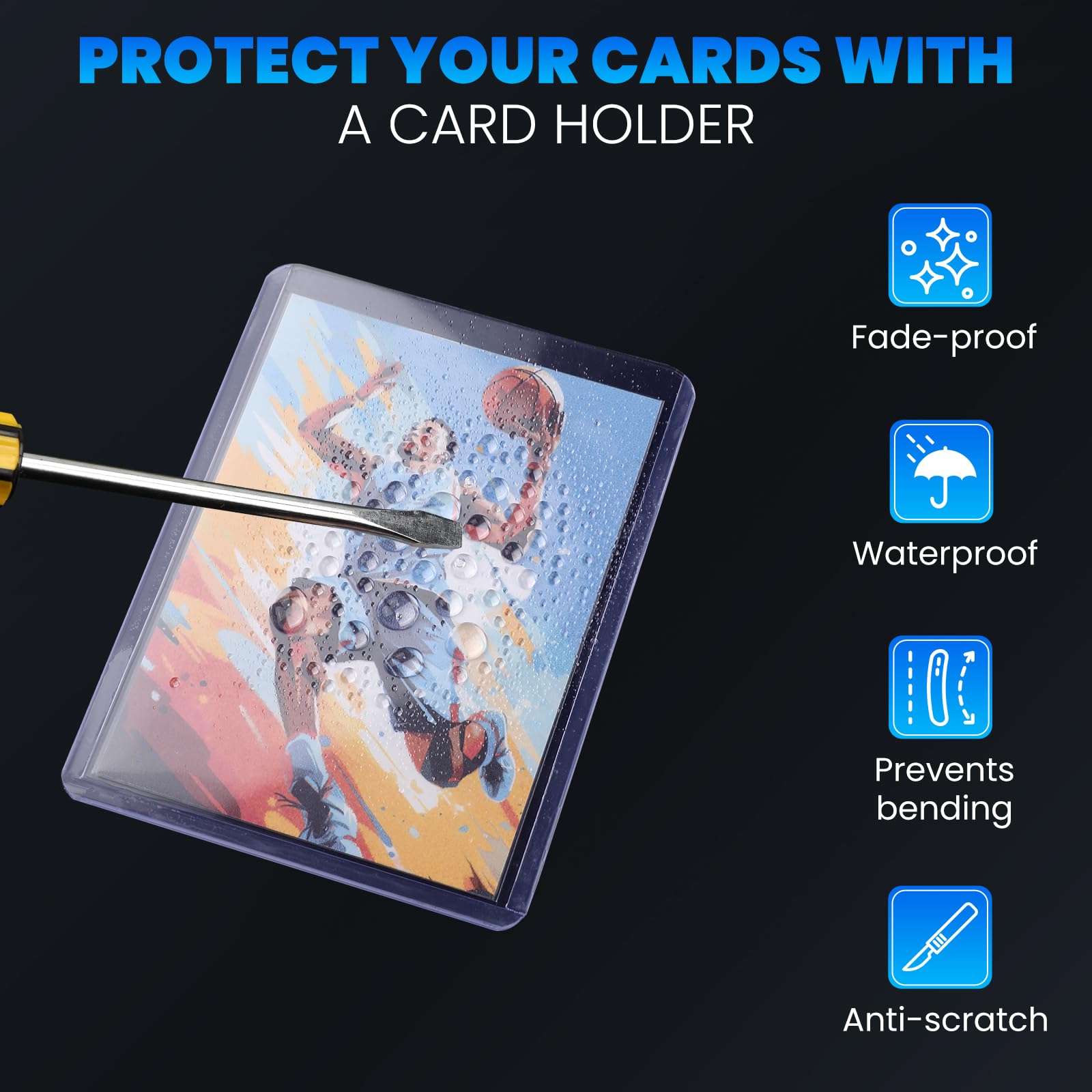 ZENOWICK 200 Packs Card Sleeves Hard, Top Loaders for Cards 3