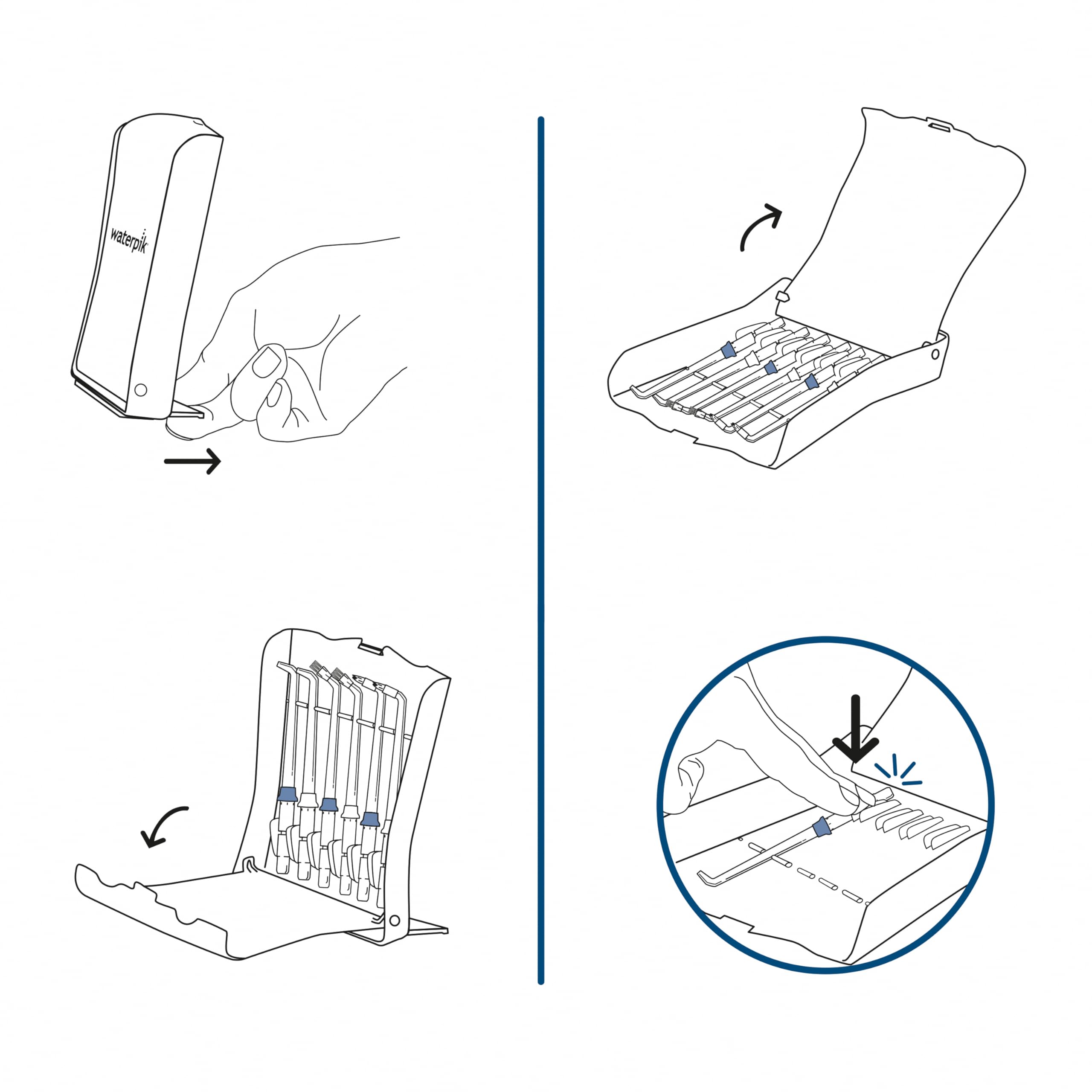Waterpik Water Flosser Tips with Storage Case 6 Authentic Replacement Tips Sturdy Storage Case 1 Count 🍁 All In One Marketplace Canada