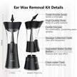 Manual Ear Wax Removal Kit - One-Hand Control Ear Cleaner Tool, Easy to Use Ear Irrigation Flushing System with Soft Silicone Tip for Effective & Safe to Clean Ear Built Up Wax Home Use(Black) 🍁 All In One Marketplace Canada