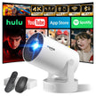[Built-in Apps & 2026 Upgraded] Mini Projector with WiFi 6 and Bluetooth 5.4 Support 4K 1080P Auto Keystone 180° Rotatable Projector Portable Compatibile with HDMI/TV Stick/Memory Stick/Laptop, White 🍁 All In One Marketplace Canada