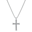 Men’s Stainless Steel Twist Design Cross Pendant. Textured Biker Wheat Chain Necklace
