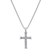 Men’s Stainless Steel Twist Design Cross Pendant. Textured Biker Wheat Chain Necklace