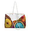 Colorful Coconut Slices Weekender Bag | Tropical Travel Tote | Large Tote Bag