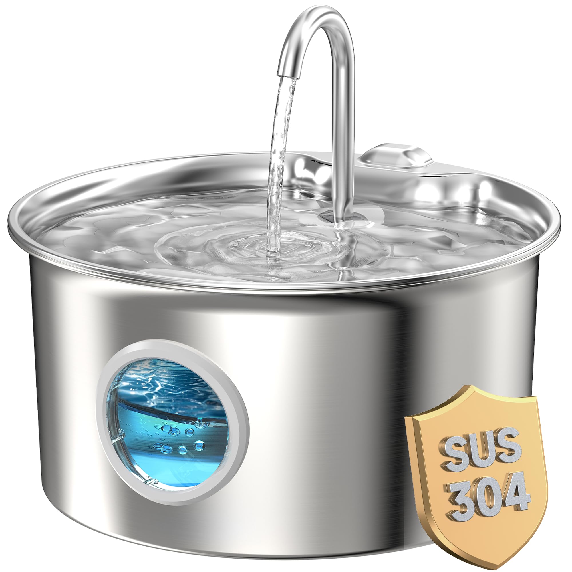 Cat Water Fountain Stainless Steel: Cat Fountain for Drinking - 2.6L Pet Water Fountain Indoor Cats - Quiet Pets Waterer - Cats Water Dispenser - for Small Animals 🍁 All In One Marketplace Canada