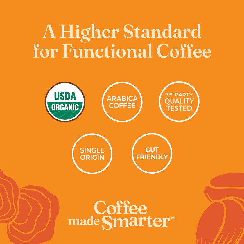 Four Sigmatic Think Mushroom Coffee | Organic Ground Coffee with Lion's Mane Mushroom and Chaga Mushroom | 12oz Bag 🍁 All In One Marketplace Canada