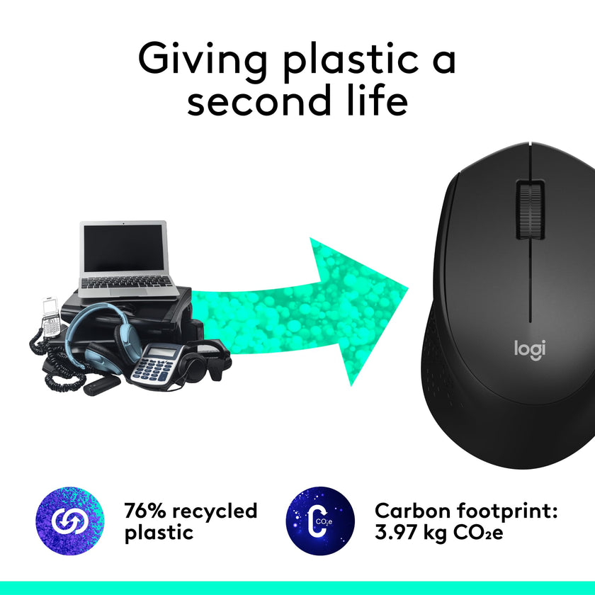 Logitech M330 Silent Wireless Mouse, 2.4GHz with USB Receiver, Optical Tracking, Quiet & Lightweight, Long Battery Life, for PC, Mac, Laptop, Chromebook - Black 🍁 All In One Marketplace Canada