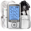 AUVON Rechargeable TENS Machine, 24 Modes 4th Gen TENS Unit Muscle Stimulator with 8pcs 2